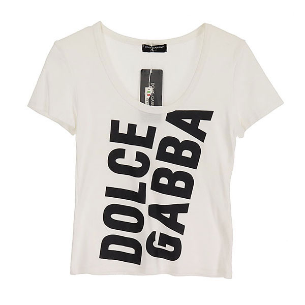 [미사용품]DOLCE&amp;GABBANA 돌체 엔 가바나 코튼 반팔 티셔츠 (새제품가 40만원상당)[ MADE IN ITALY ](SIZE : WOMEN S)