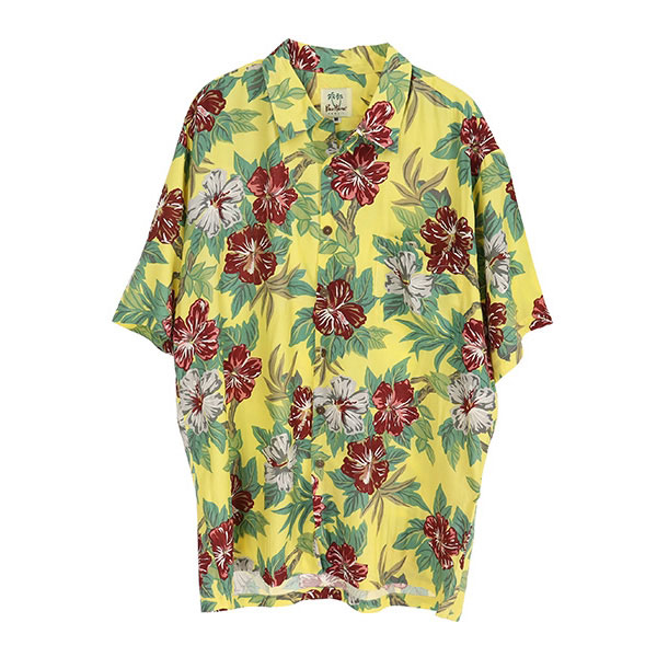 PAU HANA  레이온 반팔 하와이안 셔츠[ MADE IN U.S.A. ](SIZE : MEN L~XL)