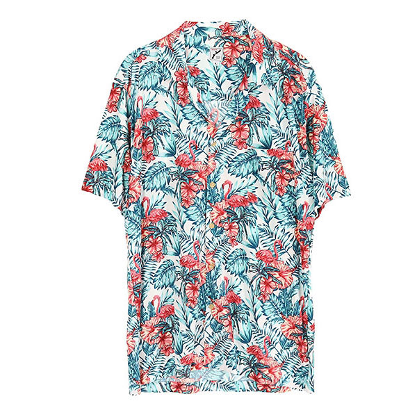 OKINAWA ISLAND WEAR  폴리 반팔 하와이안 셔츠(SIZE : MEN L)