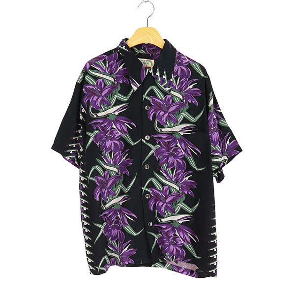 ALOHA PARADISE  레이온 반팔 하와이안 셔츠[ MADE IN U.S.A. ](SIZE : MEN M)