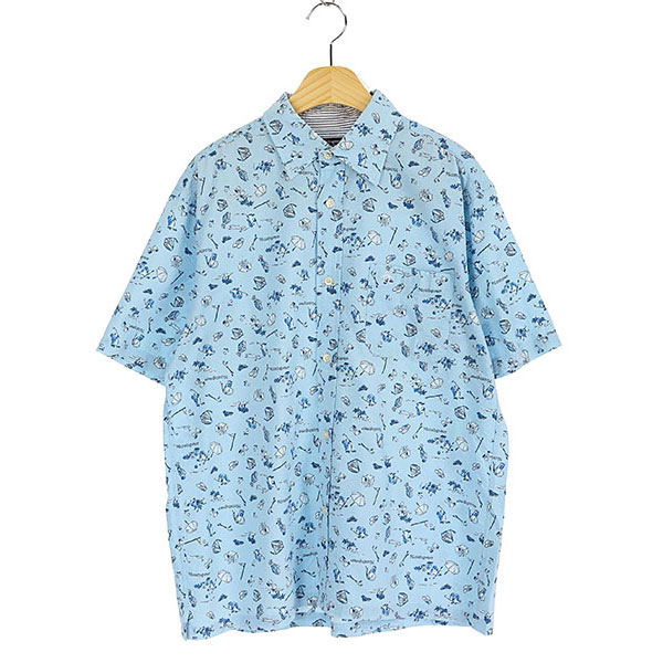 MUNSING WEAR 먼싱 웨어 코튼 반팔 패턴 셔츠(SIZE : MEN L)
