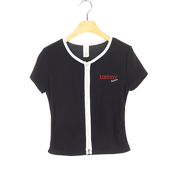 TOMMY SPORTS   반필 집업 티셔츠[ MADE IN U.S.A. ](SIZE : WOMEN M)