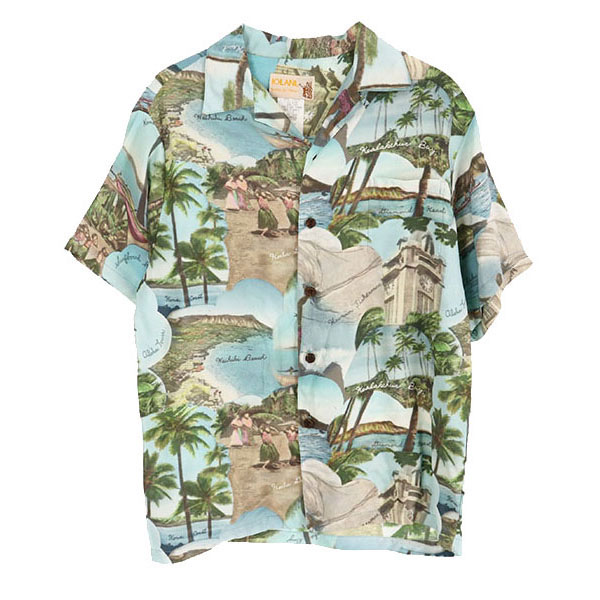 IOLANI  레이온 하와이안 반팔 셔츠[ MADE IN HAWAII ](SIZE : MEN M)