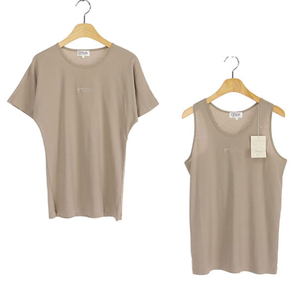 [미사용품]CESILIA  코튼 반팔 티셔츠 민소매 티셔츠 세트(SIZE : WOMEN L)